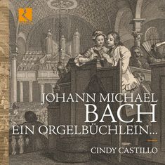 „Johann Michael Bach. Ein Orgelbüchlein... Cindy Castillo.“ Illustration einer historischen Kirchenorgelszene.