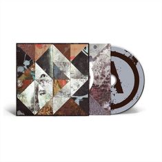 Ein stilisiertes geometrisches Muster auf einem CD-Cover, daneben die CD mit abstraktem Design.