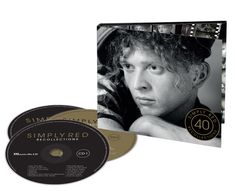 "SIMPLY RED RECOLLECTIONS". Zwei CDs und ein Cover mit Schwarz-Weiß-Porträt eines nachdenklichen Mannes.