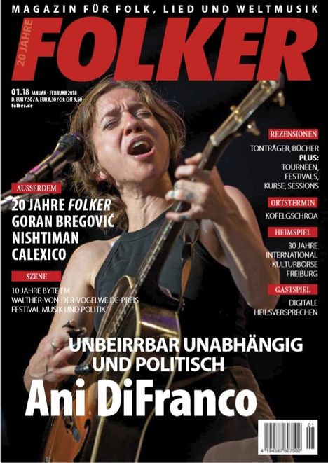 Zeitschriften: Folker - Magazin für Folk, Lied &amp; Weltmusik Januar - Februar 2018, Zeitschrift