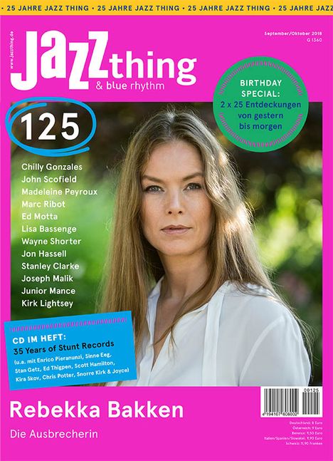 Zeitschriften: JAZZthing - Magazin für Jazz (125) September - Oktober 2018, Zeitschrift