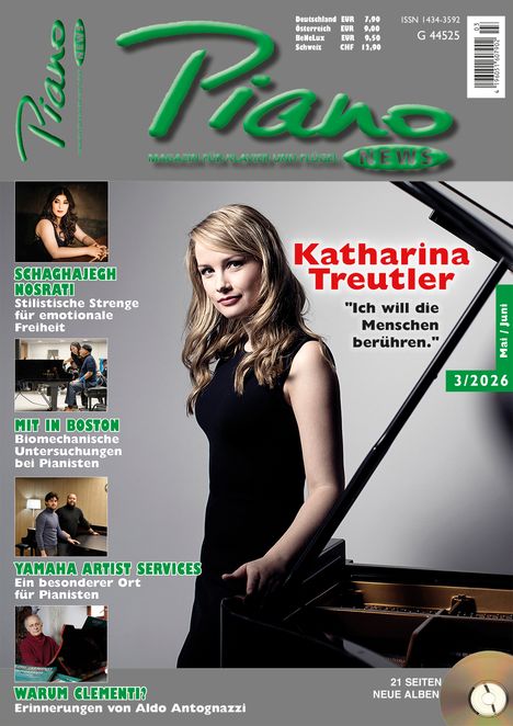 "Künstler Katharina Treutler: 'Ich will die Menschen berühren.' Schaghajegh Nosrati, 'Mit in Boston', 'Yamaha Artist Services'."