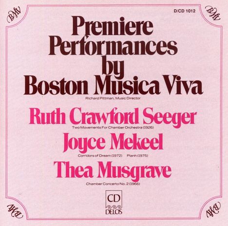Boston Musica Viva, CD