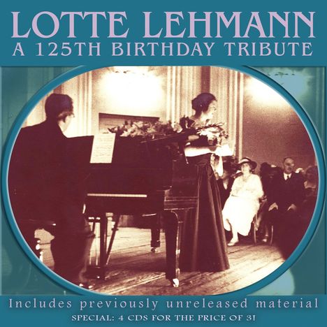 Lotte Lehmann - 125th Birthday Tribute, 4 CDs