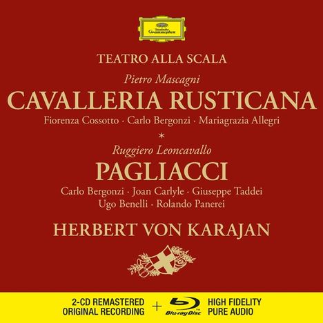 Ruggero Leoncavallo (1857-1919): Pagliacci (Deluxe-Ausgabe mit Blu-ray Audio), 2 CDs und 1 Blu-ray Audio