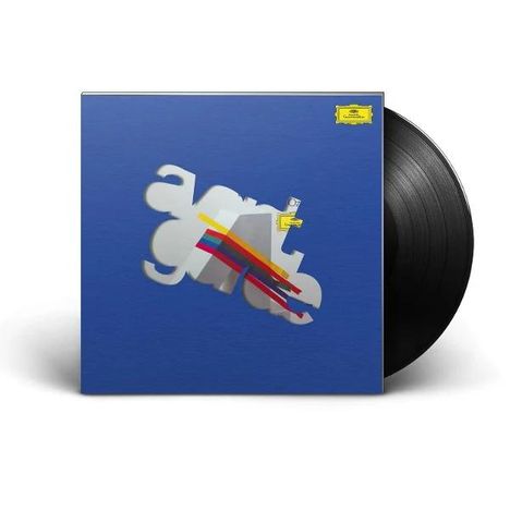 Der Text "amt" in weiß mit bunten Streifen auf blauem Hintergrund. Ein kleines gelbes Logo oben rechts.