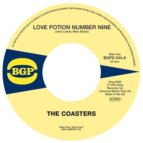 The Coasters: Love Potion Number Nine, Single 7"