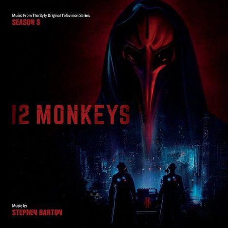 "Music From The Syfy Original Television Series. Season 4. 12 Monkeys. Music by Stephen Barton." Schwarzes Cover mit Schatten.