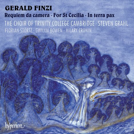Texte: Gerald Finzi, Requiem da camera, Choir of Trinity College. Illustration: Engel in einem blauen, mystischen Wald.