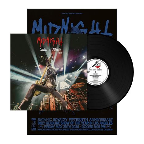 MIDNIGHT, Satanic Attack Live! Vinyl, Konzertankündigung: Show in Los Angeles, 29. Mai 2026.