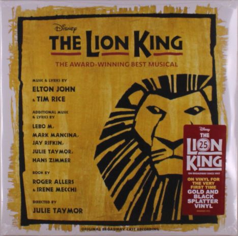 The Lion King - Original Broadway Cast Recording (Gold W/ Black Splatter Vinyl), 2 LPs