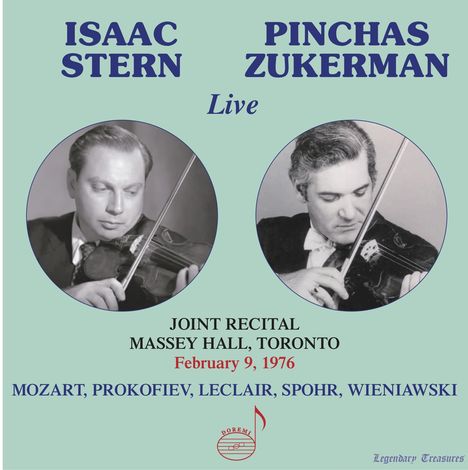 Isaac Stern &amp; Pinchas Zukerman - Live Joint Recital, Massey Hall Toronto 1976, CD