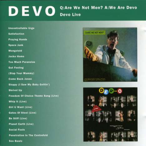 Devo: Q: Are We Not Men? A: We.../Devo Live, CD
