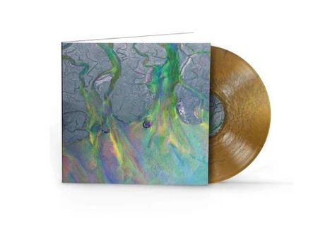 Flussdelta in leuchtenden Farben. Flüsse in Grau-Schattierungen, umgeben von lebendigen Regenbogenfarben.