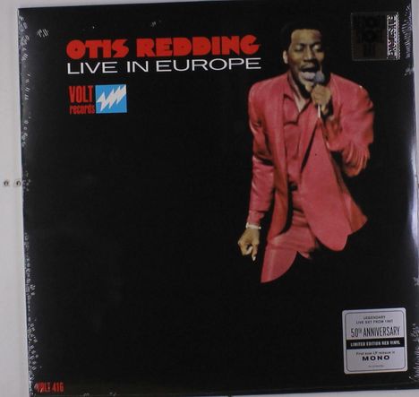 Otis Redding: Live In Europe (50th Anniversary) (Reissue) (Limited-Edition) (Red Vinyl) (Mono), LP