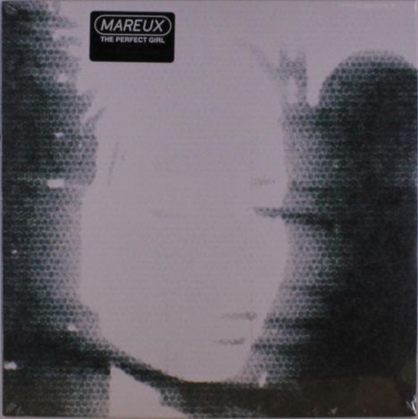 Text: "MAREUX THE PERFECT GIRL." 
Eine stilisierte, verpixelte Darstellung zweier Silhouetten.