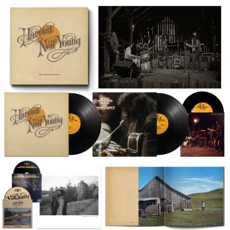Neil Young: Harvest (50th Anniversary Deluxe Edition), 2 LPs, 1 Single 7" und 2 DVDs