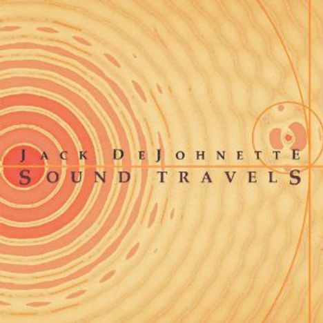 Text: "Jack DeJohnette Sound Travels".  
Hintergrund: Kreise und Wellen in warmen Gelb- und Orangetönen.