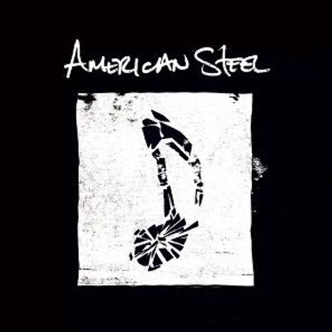Text: "American Steel". Ein weißer, stilisierter Schraubenschlüssel auf schwarzem Hintergrund.
