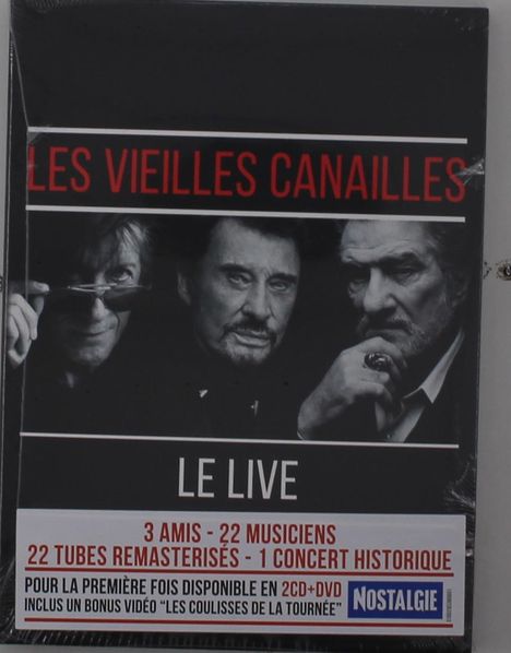 Jacques Dutronc, Johnny Hallyday & Eddy Mitchell: Les Vieilles Canailles: Le Live 2017, 2 CDs und 1 DVD