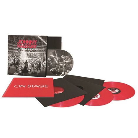 Johnny Hallyday: On Stage (Limited Numbered Boxset Édition) (Red Vinyl), 3 LPs und 1 Single 7"