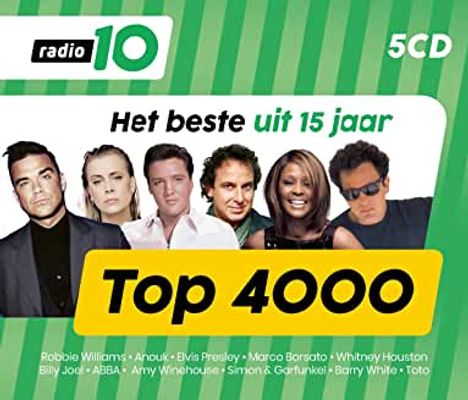 Radio 10 Top 4000: Het Beste Uit 15 Jaar (2019), 5 CDs