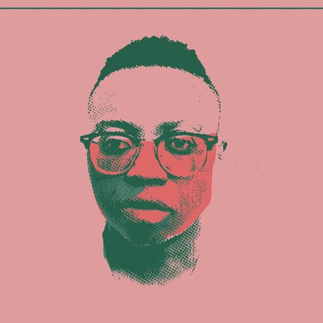 Eine pop-art Illustration eines Gesichts mit stilisierten Farbkontrasten in Pink und Grün.