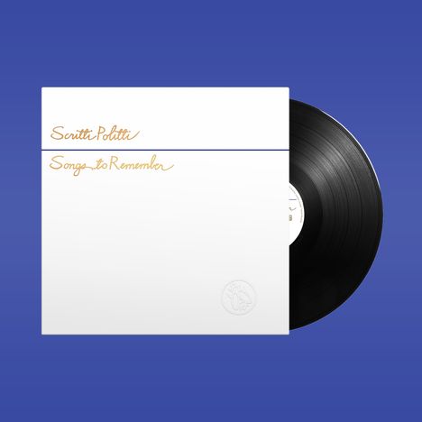 Text: "Scritti Politti, Songs_to_Remember". Ein Schallplattencover mit einer teils herausstehenden schwarzen Vinylplatte.