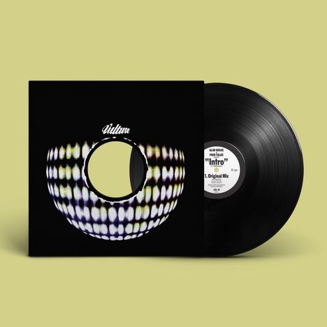 "Intro" auf Vinyl, schwarze Hülle mit buntem Leuchteffekt, Text: "Alan Braxe" und "Fred Falke".