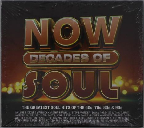 Now Decades Of Soul: The Greatest Hits Of The 60s, 70s, 80s And 90s, 4 CDs