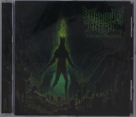 "Shadow of Intent, Reclaimer", unheimliche Gestaltung mit zentraler, leuchtender Gestalt in düsterer Umgebung.