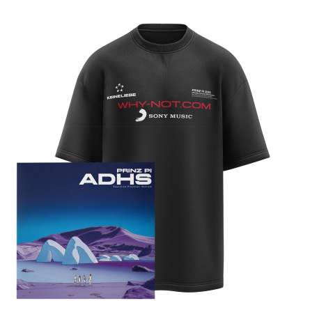 Prinz Pi: ADHS Shirt Bundle (Red Vinyl + T-Shirt S-M), 2 LPs und 1 T-Shirt