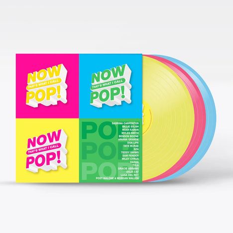 Now That's What I Call Pop (Bright Yellow, Hot Pink & Baby Blue Vinyl), 3 LPs