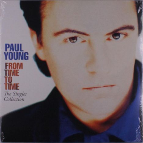 PAUL YOUNG, FROM TIME TO TIME, The Singles Collection. Porträt eines Mannes, helle Gesichtshälfte.