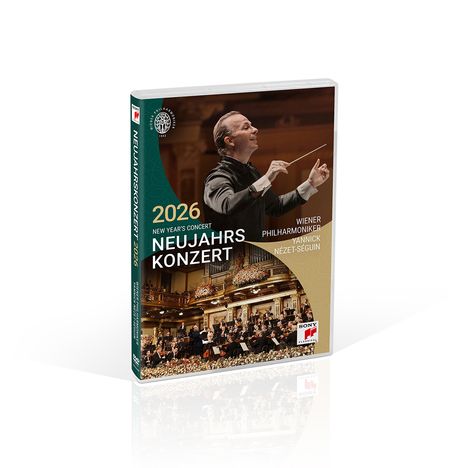 "2026 New Year's Concert Neujahrskonzert, Wiener Philharmoniker, Yannick Nézet-Séguin." Dirigent mit erhobenem Taktstock.
