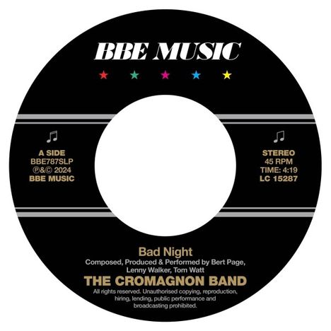 The Cromagnon Band: Bad Night / Quadrant, Single 7"