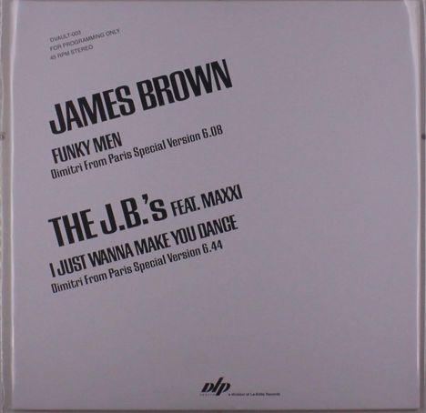 James Brown: Special Versions By Dimitri From Paris, Single 12"