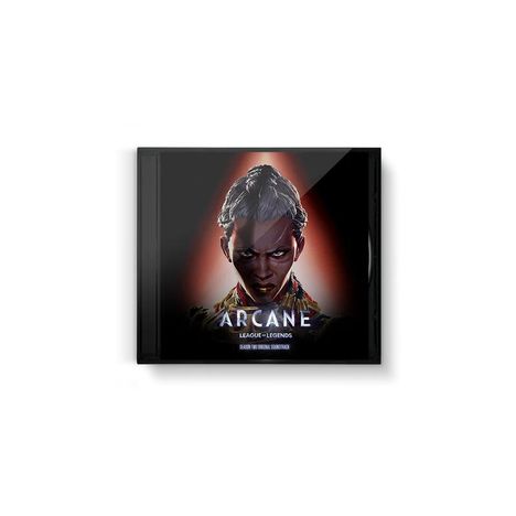 "ARCANE LEAGUE OF LEGENDS SEASON 1" zeigt eine entschlossene Person im Vordergrund des Covers der Original-Soundtrack-CD.