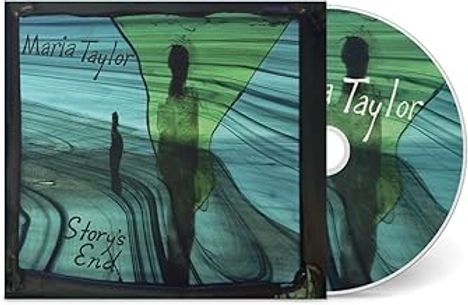 Text: "Maria Taylor", "Story's End". 
Abstrakte Illustration mit grünen und blauen Tönen, silhouettierte Figuren.