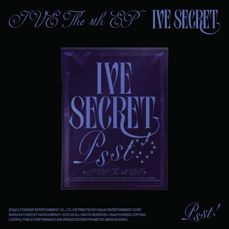 IVE The 4th EP, IVE SECRET, Psst! Illustration in lila und blau.