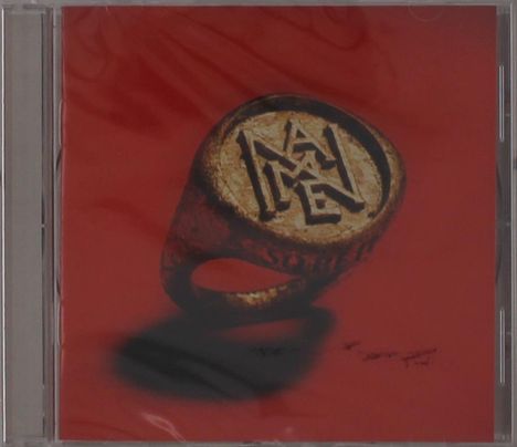 Ein Siegelring mit dem Wort "AMEN" auf rotem Hintergrund.