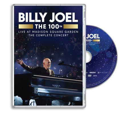 "BILLY JOEL THE 100th LIVE AT MADISON SQUARE GARDEN THE COMPLETE CONCERT" Ein Mann spielt Piano, Publikum im Hintergrund.