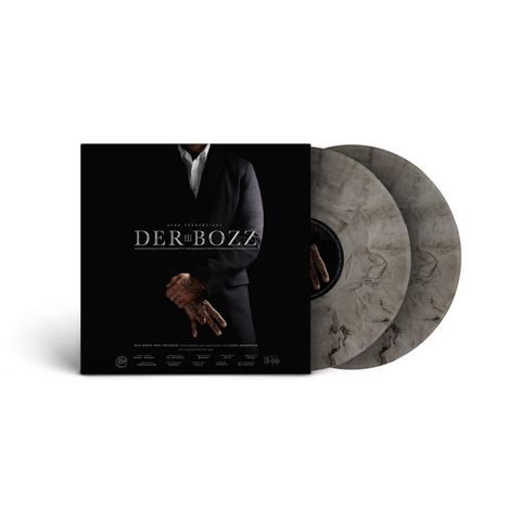 Schwarzes Cover mit dem Text "Der Bozz". Zwei Schallplatten mit marmoriertem Aussehen im Hintergrund.