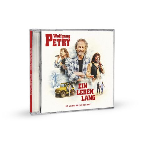 Text: "Wolfgang Petry", "Ein Leben Lang", "50 Jahre Freundschaft". CD-Hülle mit Fotos von Wolfgang Petry.