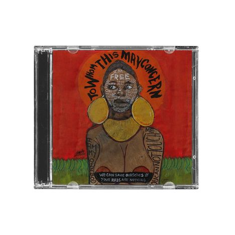 "TO WHOM THIS MAY CONCERN" steht oben; unten "WE CAN SAVE OURSELVES YOUR RULES ARE NOTHING". Illustration eines Menschen.