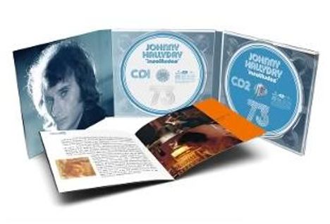 "Johnny Hallyday Insolitudes", CD1 und CD2 auf zwei CDs, in einem geöffneten CD-Set mit Booklet.