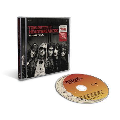 CD-Hülle mit "Tom Petty and the Heartbreakers: No Sleep 'Til L.A." und einem Foto der Band; nebenan die CD.