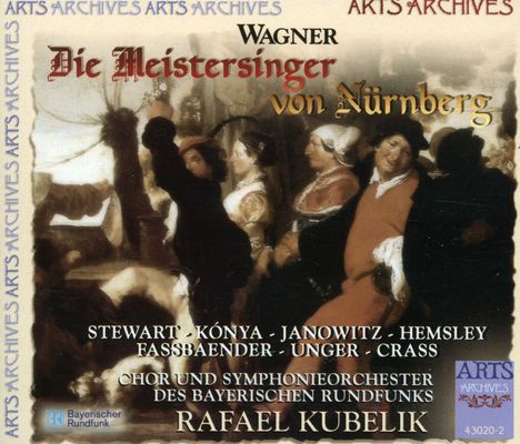 „Die Meistersinger von Nürnberg“, Wagner, Rafael Kubelik. Gemälde mit mehreren Personen in historischer Kleidung.