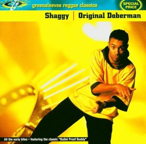 Shaggy - "Original Doberman" in gelbem Hintergrund, Shaggy in gelbem Shirt, Logo oben links, "Special Price" oben rechts.