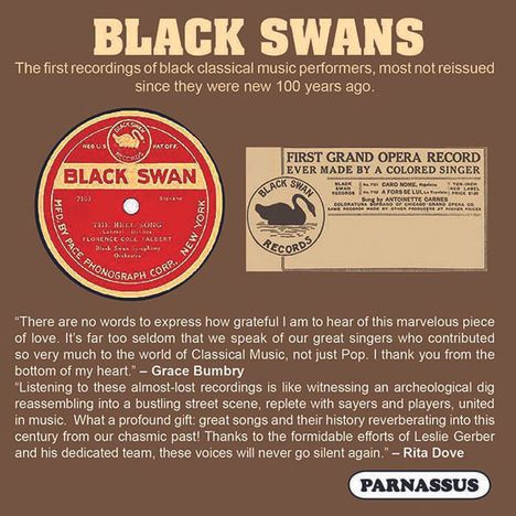 Black Swans - The First Recordings of Black Classical Music Performers, CD